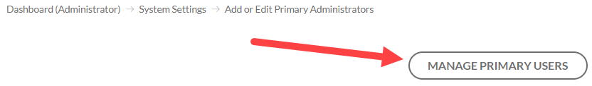 Manage Primary Users  button