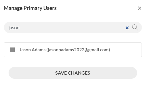 Image showing user search and result for admins