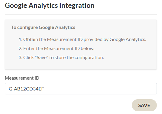 Image of Google Analytics Measurement ID input