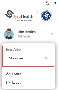 Select view dropdown