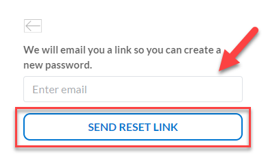 Enter email address on reset password screenshot